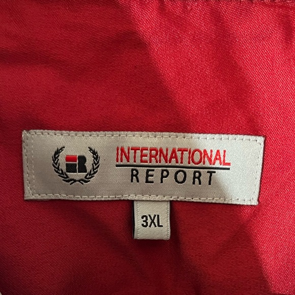Red International Report Mens Dress Shirt Long Sleeve, White Collar & Cuffs, 3XL - Picture 4 of 6